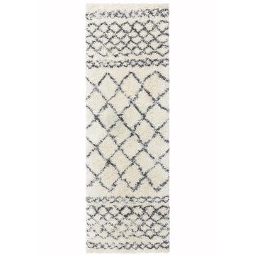 Alto AL02 Modern Moroccan Berber Soft Plush Boho Shaggy Cream/Grey Runner-Asiatic Carpets-Rug Love - The Most Loved Rug Store
